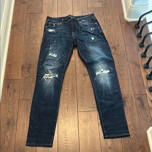 Aeropostale Blue Skinny Jeans Distressed Style